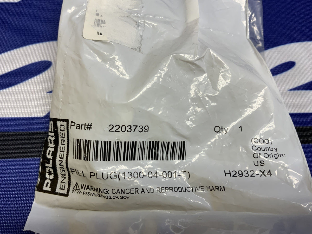 Polaris 3/4 Inch Gearcase Fill Plug RZR 800 2008-2004 OEM 2203739