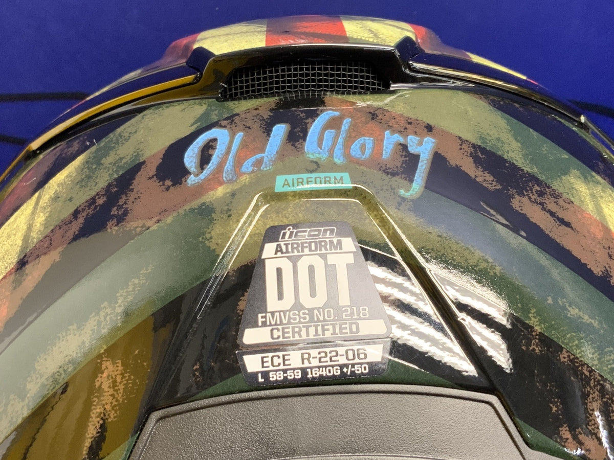Icon Airfron Old Glory Red/White/Blue Helmet LG 010-14785