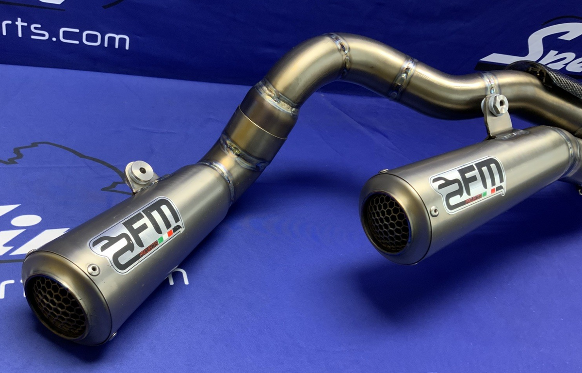 FM Projects Custom Rear Slip On Dual Exhaust System Aprilia RSV4RR 2015-2016 
