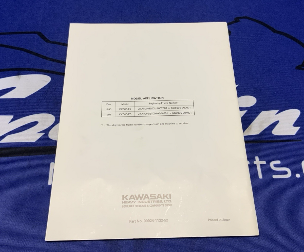 Kawasaki KX500 Service Manual 1990-1991 OEM 99924-1132-52