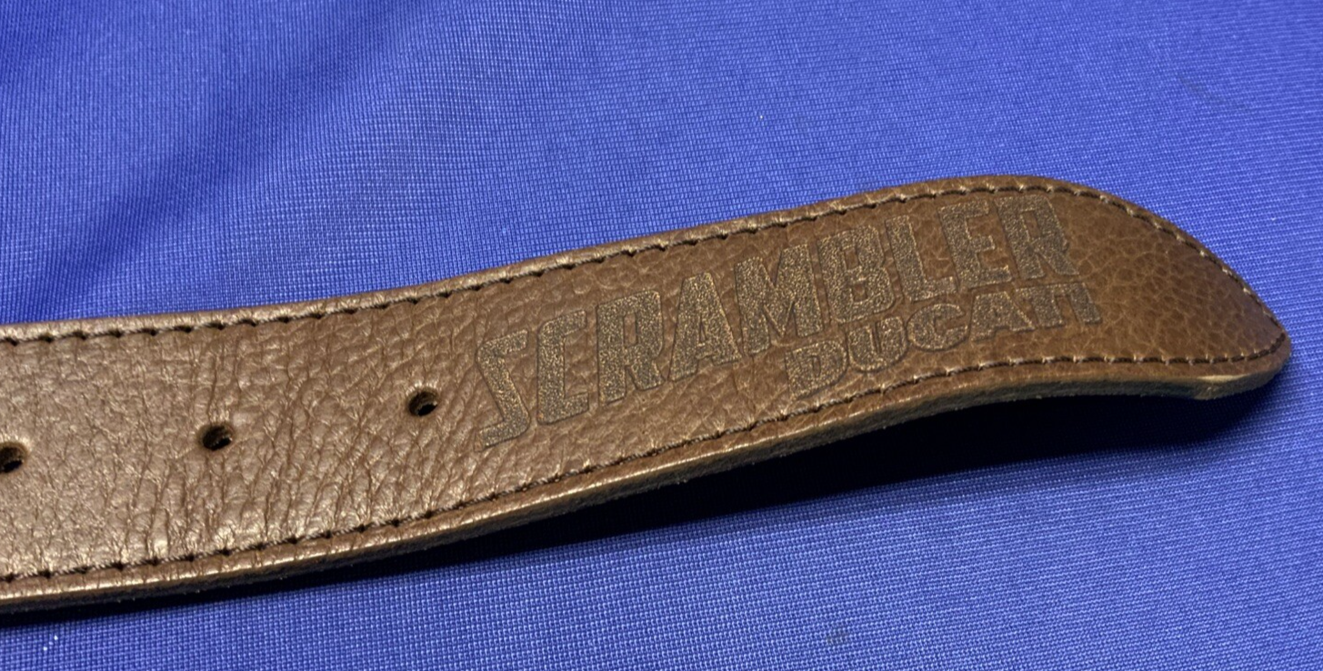 Ducati Scrambler Logo Leather Belt (Brown) 110 cm OEM 987691899