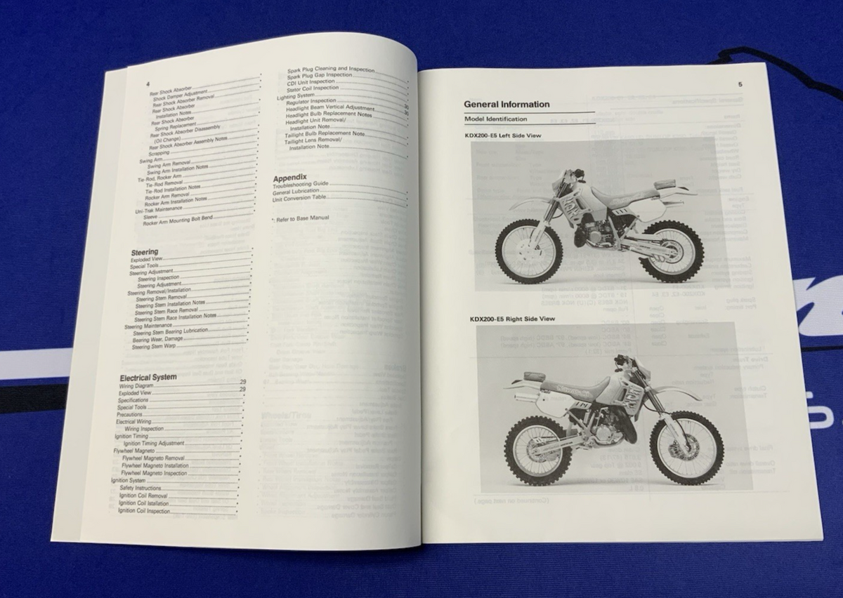 Kawasaki KDX200 Service Manual 1990-1994 OEM 99924-1166-51