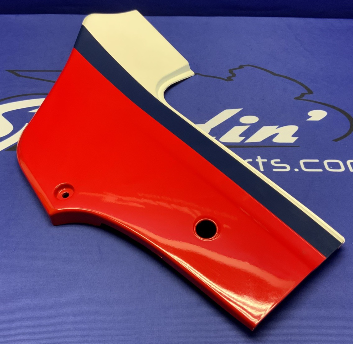 Kawasaki Left Side Cover (Red, White & Blue) Ninja 600 85-86 OEM 36002-5195-P9