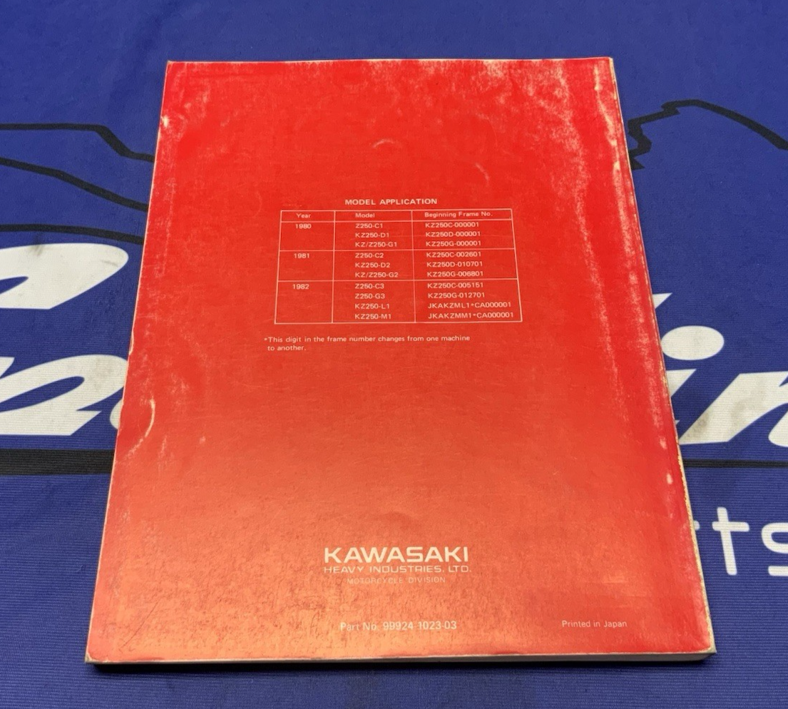 Kawasaki KZ250 Single Service Manual 1980-1982 OEM 99924-1023-03