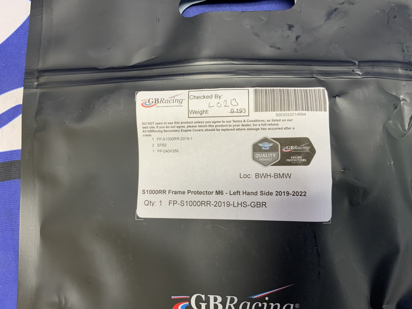 GB Racing Left Frame Protector S1000RR/M1000RR 2019-2026 FP-S1000RR-2019-LHS-GBR