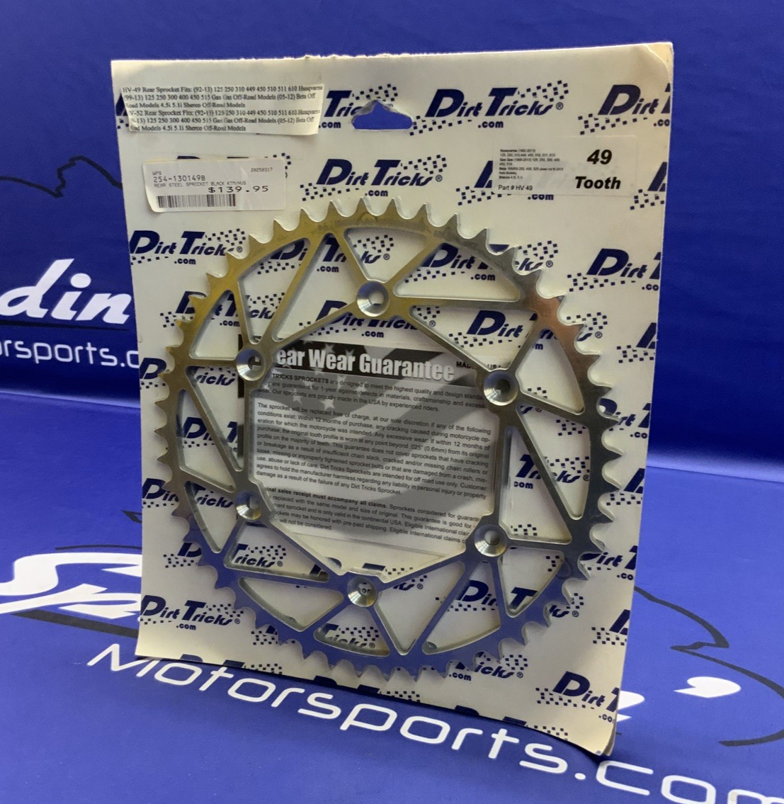 Dirt Tricks Rear Sprocket (Chrome) 49T  Sherco 5.1i 2007-2008 HV 49