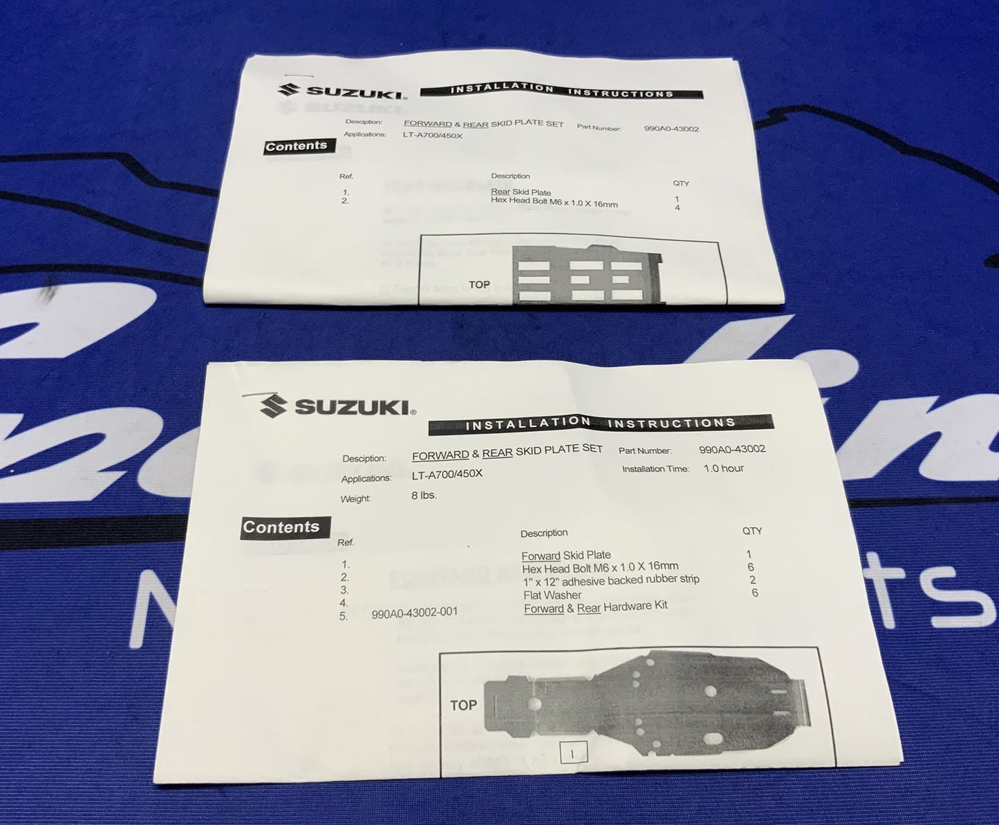 Suzuki Two Piece Main Skid Plate Set KingQuad 700/750 2005-2022 OEM 990A0-43002