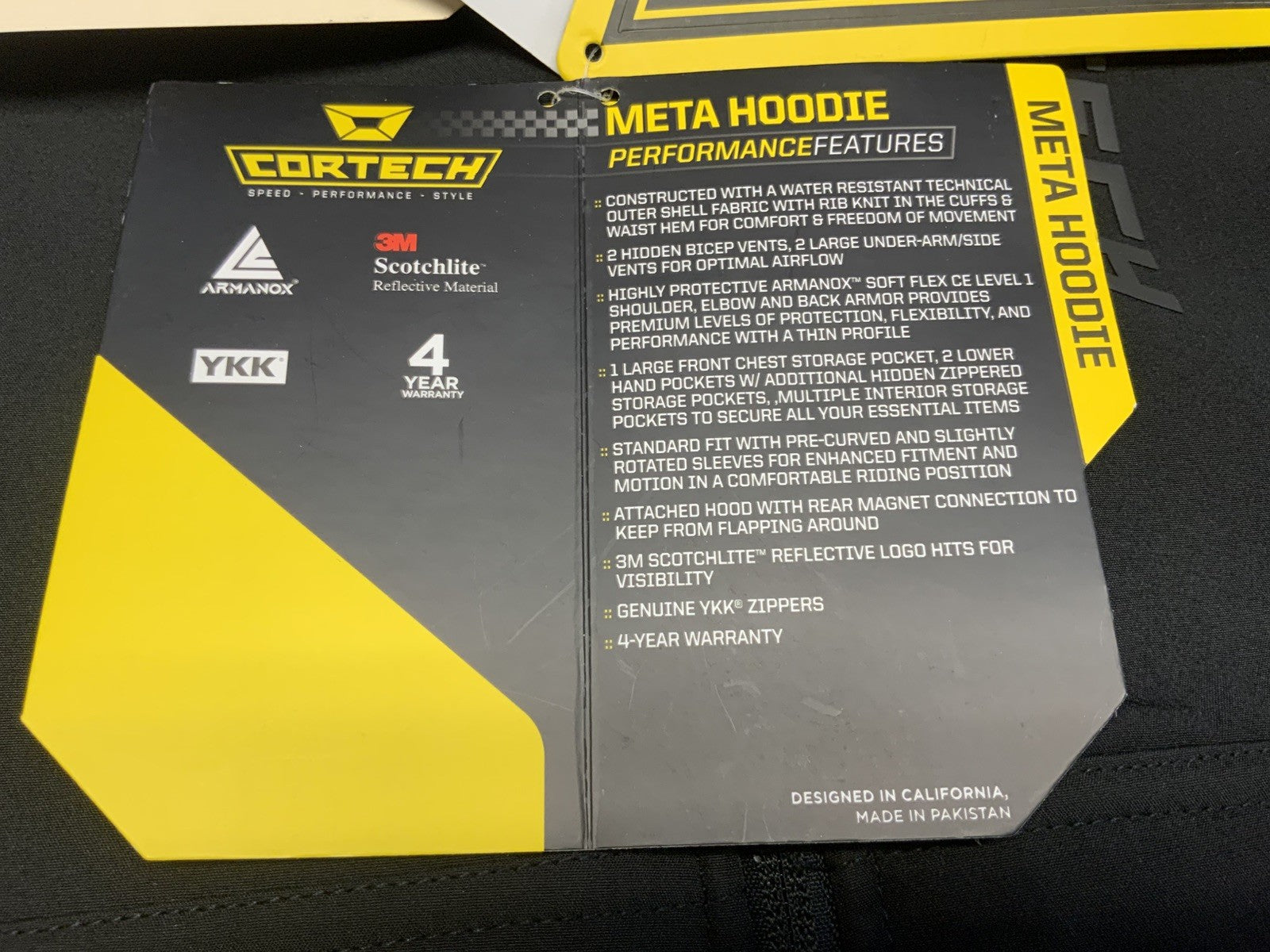Cortech Meta Hoodie Black Large New 8376000506