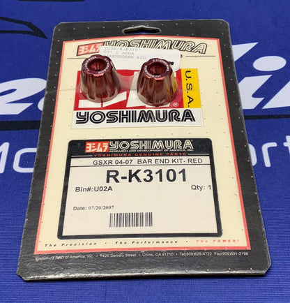 Yoshimura Bar End Kit (Red) GSX-R 600/750/1000 2004-2007 R-K3101