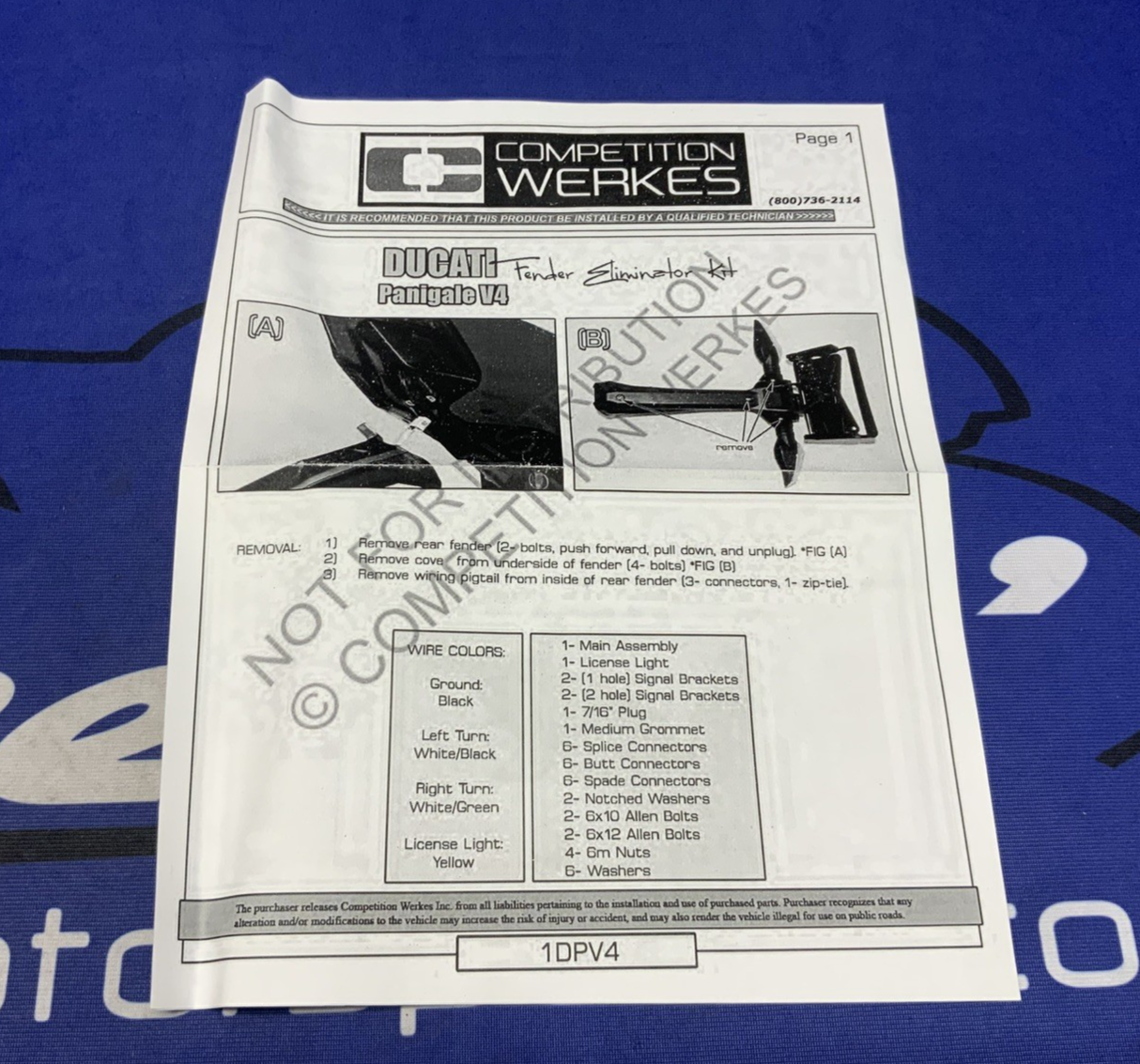 Competition Werkes Fender Eliminator V4 2019-2022, V2 2020-2023 1DPV4