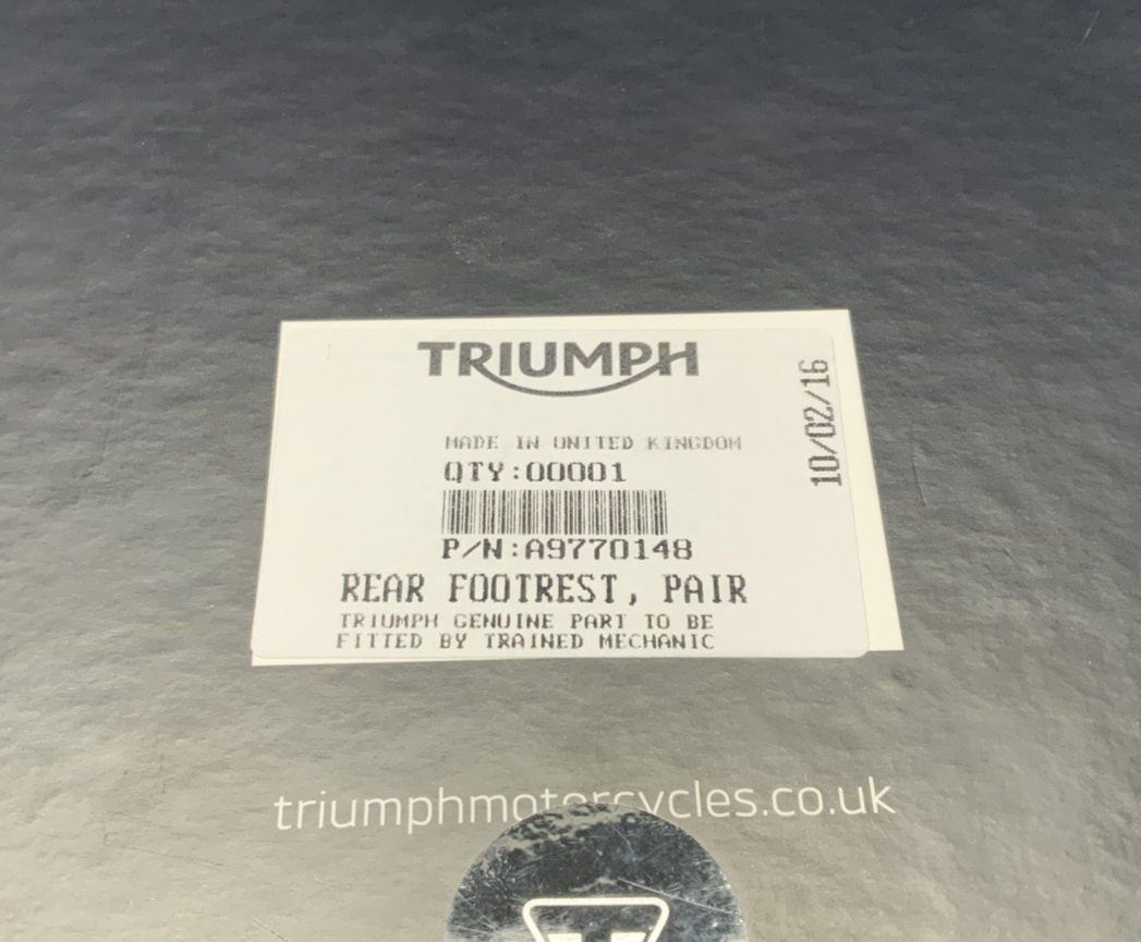 Triumph Passenger Foot Rest Pegs Bonneville T120 2016-2020 OEM A9770148