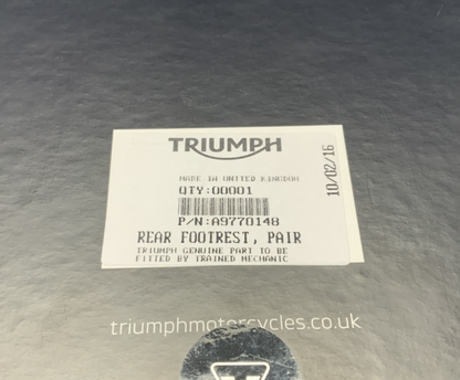 Triumph Passenger Foot Rest Pegs Bonneville T120 2016-2020 OEM A9770148