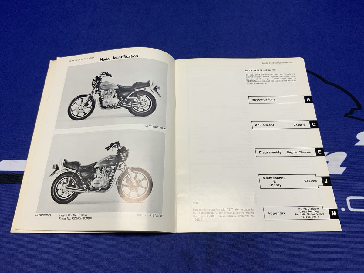 Kawasaki KZ400-H1 Service Manual 1979 OEM 99963-0027-01