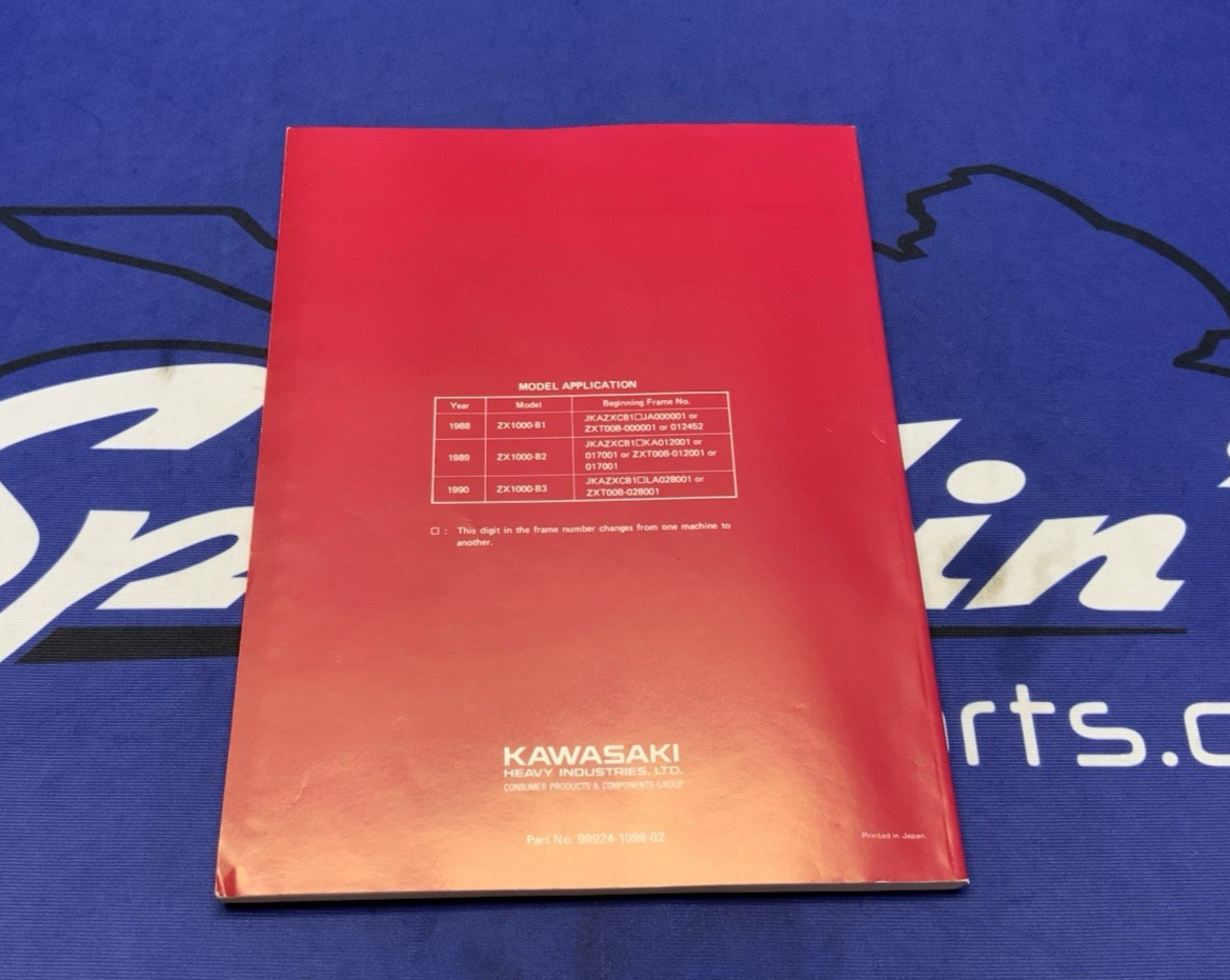 Kawasaki Ninja ZX-10 Service Manual 1988-1990 OEM 99924-1098-02