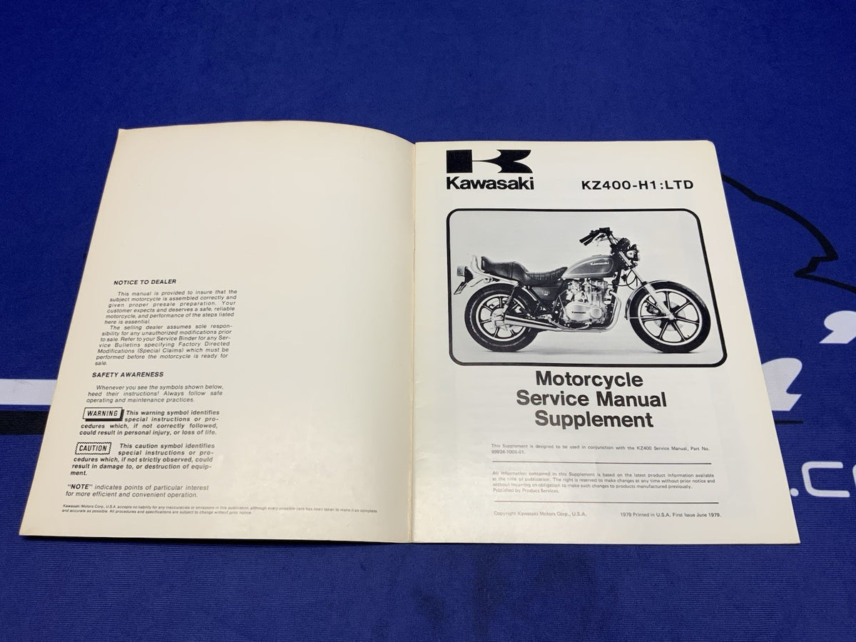 Kawasaki KZ400-H1 Service Manual 1979 OEM 99963-0027-01