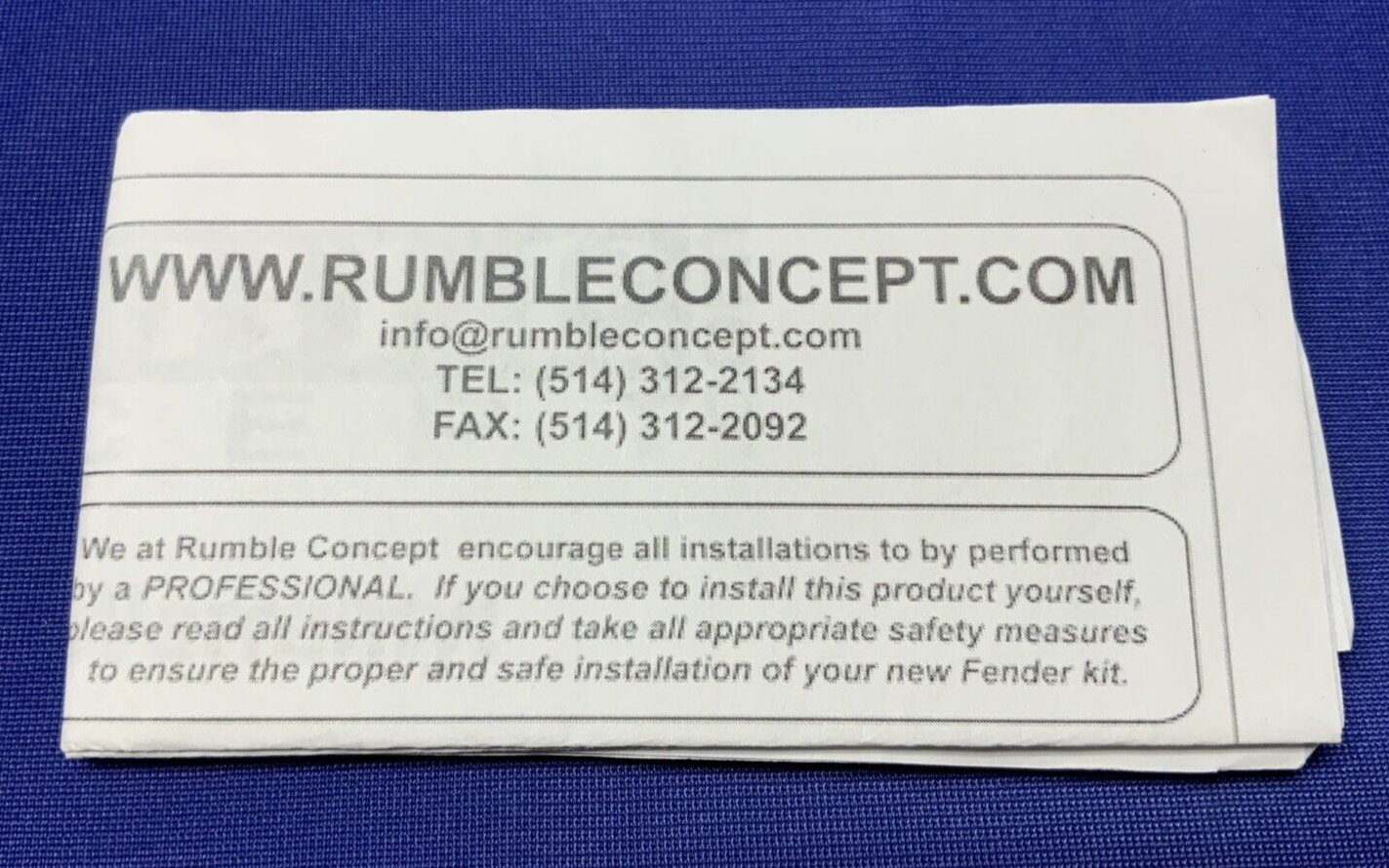 Rumble Concept Fender Eliminator Hayabusa 2008-2013 RU36413