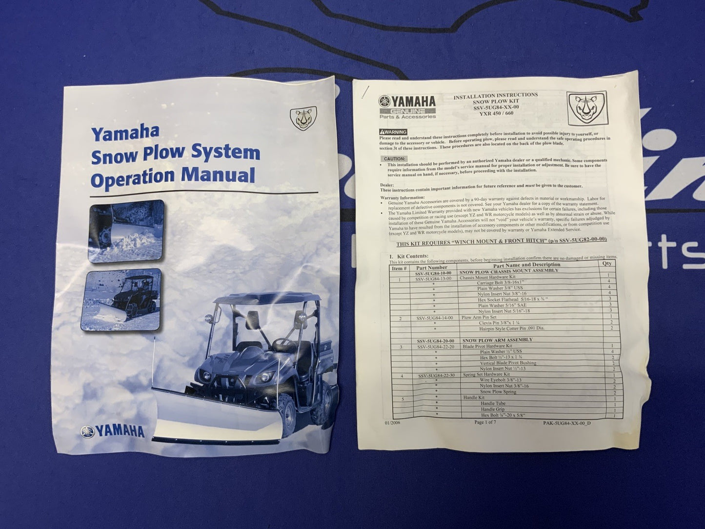 Yamaha Snow Plow Lifter Arm Assembly Rhino 450/660 2006-2009 OEM SSV-5UG84-90-00