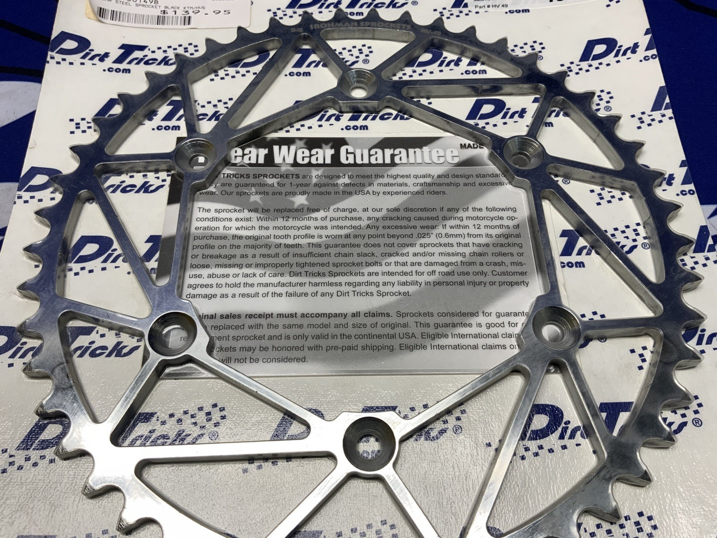 Dirt Tricks Rear Sprocket (Chrome) 49T  Sherco 5.1i 2007-2008 HV 49
