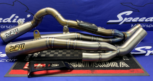FM Projects Custom Rear Slip On Dual Exhaust System Aprilia RSV4RR 2015-2016 